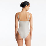 Lennox Silver Underwired Corset Swimsuit with Embellished Straps | Moeva | Swimsuit | Each week unveils new pieces—luxury swimwear, fluid resort silhouettes, and elevated summer-to-evening essentials designed to carry you from coastal escapes to city nights.