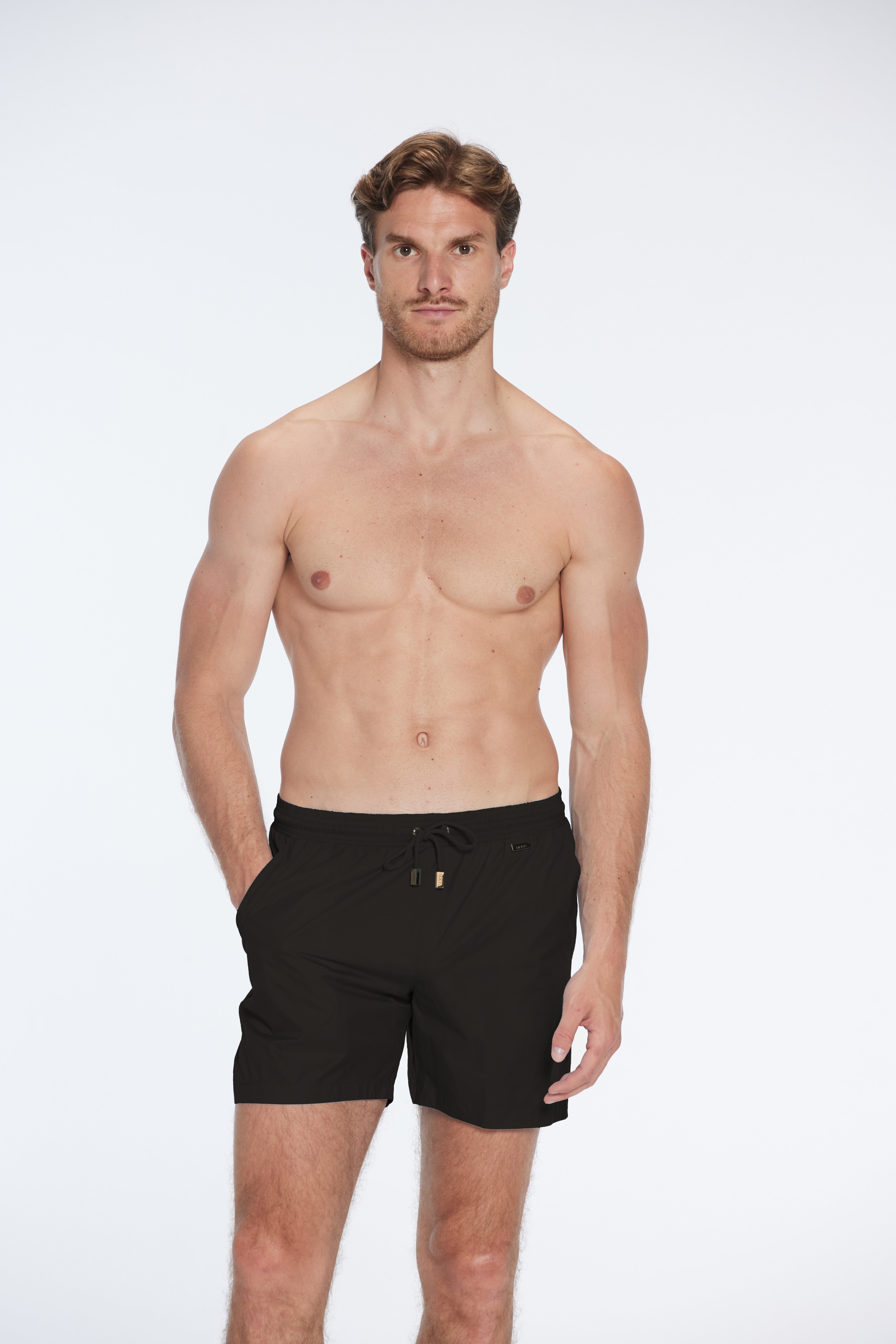 Louis Black Quick-Dry Swim Shorts | Moeva | Men Ultralight Swim Shorts | Each week unveils new pieces—luxury swimwear, fluid resort silhouettes, and elevated summer-to-evening essentials designed to carry you from coastal escapes to city nights.