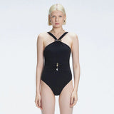 Lyra Black Halter Swimsuit | Moeva | Swimsuit | Each week unveils new pieces—luxury swimwear, fluid resort silhouettes, and elevated summer-to-evening essentials designed to carry you from coastal escapes to city nights.