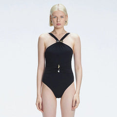 Lyra Black Halter Swimsuit | Moeva | Swimsuit | Each week unveils new pieces—luxury swimwear, fluid resort silhouettes, and elevated summer-to-evening essentials designed to carry you from coastal escapes to city nights.