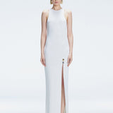 Nur Bilen Yavuzer - Louisa White Halter Knit Maxi Dress with Slit Detail | Moeva | Dress | Each week unveils new pieces—luxury swimwear, fluid resort silhouettes, and elevated summer-to-evening essentials designed to carry you from coastal escapes to city nights.