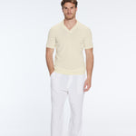 Mark Yellow Polo Cotton V-Neck Polo T-Shirt | Moeva | T-Shirt | Each week unveils new pieces—luxury swimwear, fluid resort silhouettes, and elevated summer-to-evening essentials designed to carry you from coastal escapes to city nights.