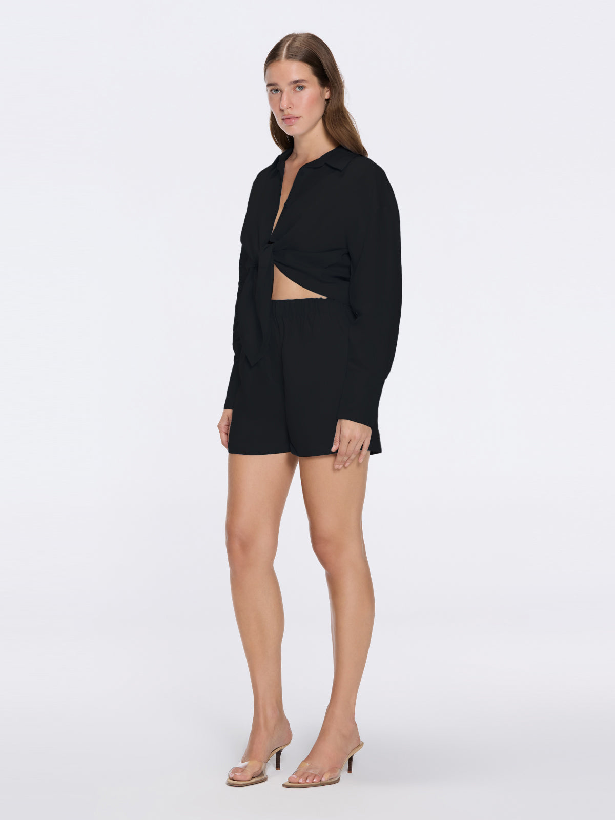 Hanson Shirt and Masha Shorts Black Set | Moeva | Set | Each week unveils new pieces—luxury swimwear, fluid resort silhouettes, and elevated summer-to-evening essentials designed to carry you from coastal escapes to city nights.