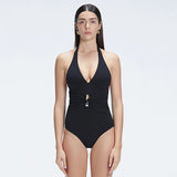 Miley Black Halter Swimsuit | Moeva | Swimsuit | Each week unveils new pieces—luxury swimwear, fluid resort silhouettes, and elevated summer-to-evening essentials designed to carry you from coastal escapes to city nights.