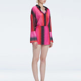 Janine Red Degraded Long Sleeve Shirt | Moeva | Shirt | Each week unveils new pieces—luxury swimwear, fluid resort silhouettes, and elevated summer-to-evening essentials designed to carry you from coastal escapes to city nights.