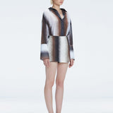 Gillian Black Degraded Mini Skort | Moeva | Skort | Each week unveils new pieces—luxury swimwear, fluid resort silhouettes, and elevated summer-to-evening essentials designed to carry you from coastal escapes to city nights.
