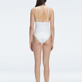 Marina White V Neck Swimsuit | Moeva | One-Piece | Each week unveils new pieces—luxury swimwear, fluid resort silhouettes, and elevated summer-to-evening essentials designed to carry you from coastal escapes to city nights.