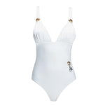 Marina White V Neck Swimsuit | Moeva | Swimsuit | Each week unveils new pieces—luxury swimwear, fluid resort silhouettes, and elevated summer-to-evening essentials designed to carry you from coastal escapes to city nights.