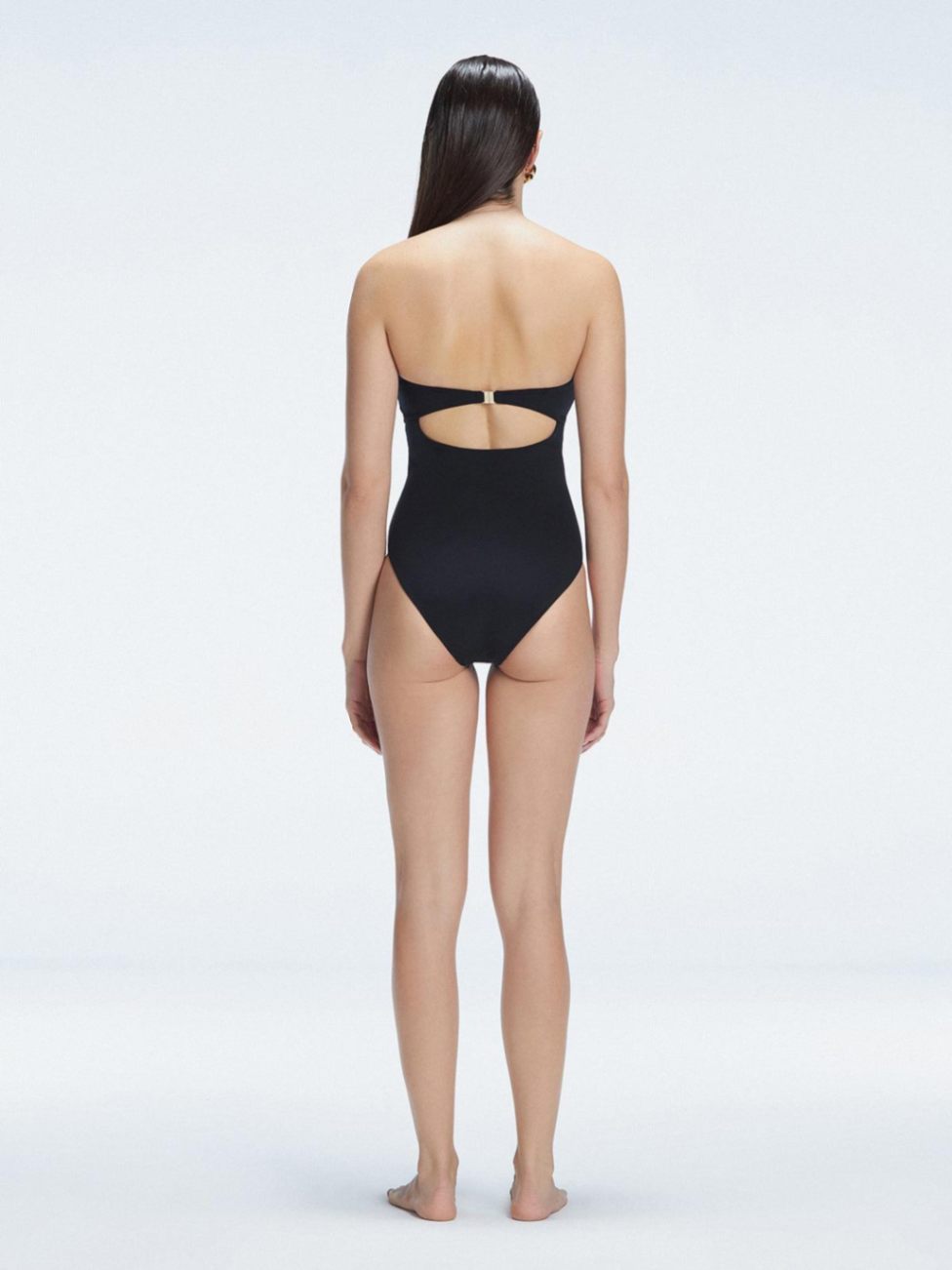 Zephyrine Black Bandeau Swimsuit | Moeva | One-Piece | Each week unveils new pieces—luxury swimwear, fluid resort silhouettes, and elevated summer-to-evening essentials designed to carry you from coastal escapes to city nights.