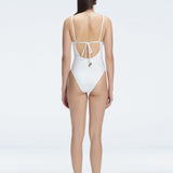 Emma White V Neck Satin Swimsuit | Moeva | One-Piece | Each week unveils new pieces—luxury swimwear, fluid resort silhouettes, and elevated summer-to-evening essentials designed to carry you from coastal escapes to city nights.
