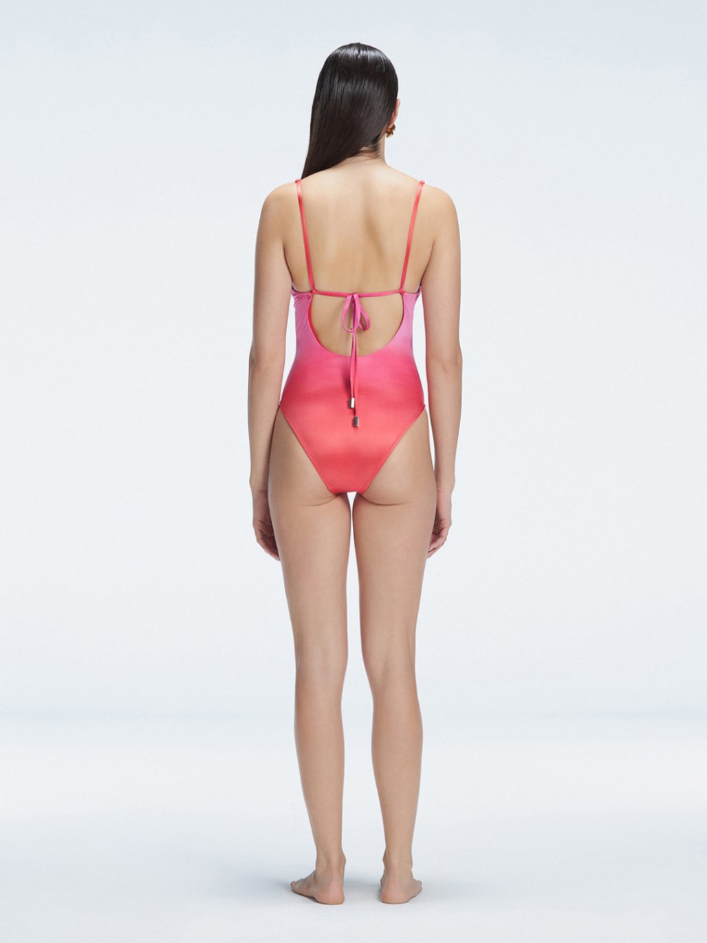 Emma Gradient V Neck Satin Swimsuit | Moeva | One-Piece | Each week unveils new pieces—luxury swimwear, fluid resort silhouettes, and elevated summer-to-evening essentials designed to carry you from coastal escapes to city nights.