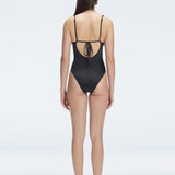 Emma Black V Neck Satin Swimsuit | Moeva | One-Piece | Each week unveils new pieces—luxury swimwear, fluid resort silhouettes, and elevated summer-to-evening essentials designed to carry you from coastal escapes to city nights.