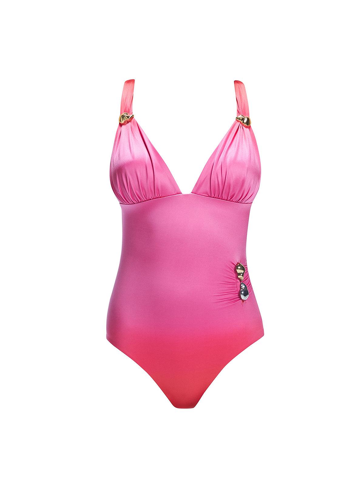Natalie Lim Suarez - Marina Swimsuit And Esmeralda Red Maxi Skirt with Front Ruched Detail | Moeva | One-Piece | Each week unveils new pieces—luxury swimwear, fluid resort silhouettes, and elevated summer-to-evening essentials designed to carry you from coastal escapes to city nights.