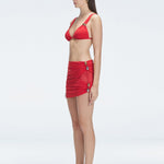 Siena Red Mesh Detail Mini Skirt | Moeva | Skirt | Each week unveils new pieces—luxury swimwear, fluid resort silhouettes, and elevated summer-to-evening essentials designed to carry you from coastal escapes to city nights.