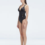 Marina Black V Neck Swimsuit | Moeva | One-Piece | Each week unveils new pieces—luxury swimwear, fluid resort silhouettes, and elevated summer-to-evening essentials designed to carry you from coastal escapes to city nights.