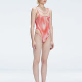 Calista Red Plunge Scoop Neck Swimsuit | Moeva | One-Piece | Each week unveils new pieces—luxury swimwear, fluid resort silhouettes, and elevated summer-to-evening essentials designed to carry you from coastal escapes to city nights.