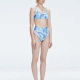 Rosalind Blue Optical High Waist 3D Print Bikini Bottom | Moeva | Bikini Bottom | Each week unveils new pieces—luxury swimwear, fluid resort silhouettes, and elevated summer-to-evening essentials designed to carry you from coastal escapes to city nights.