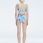 Rosalind Blue Optical High Waist 3D Print Bikini Bottom | Moeva | Bikini Bottom | Each week unveils new pieces—luxury swimwear, fluid resort silhouettes, and elevated summer-to-evening essentials designed to carry you from coastal escapes to city nights.