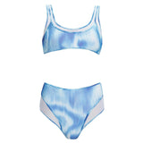 Rosalind Blue Optical Scoop Neck 3D Print Bikini Top | Moeva | Bikini Top | Each week unveils new pieces—luxury swimwear, fluid resort silhouettes, and elevated summer-to-evening essentials designed to carry you from coastal escapes to city nights.