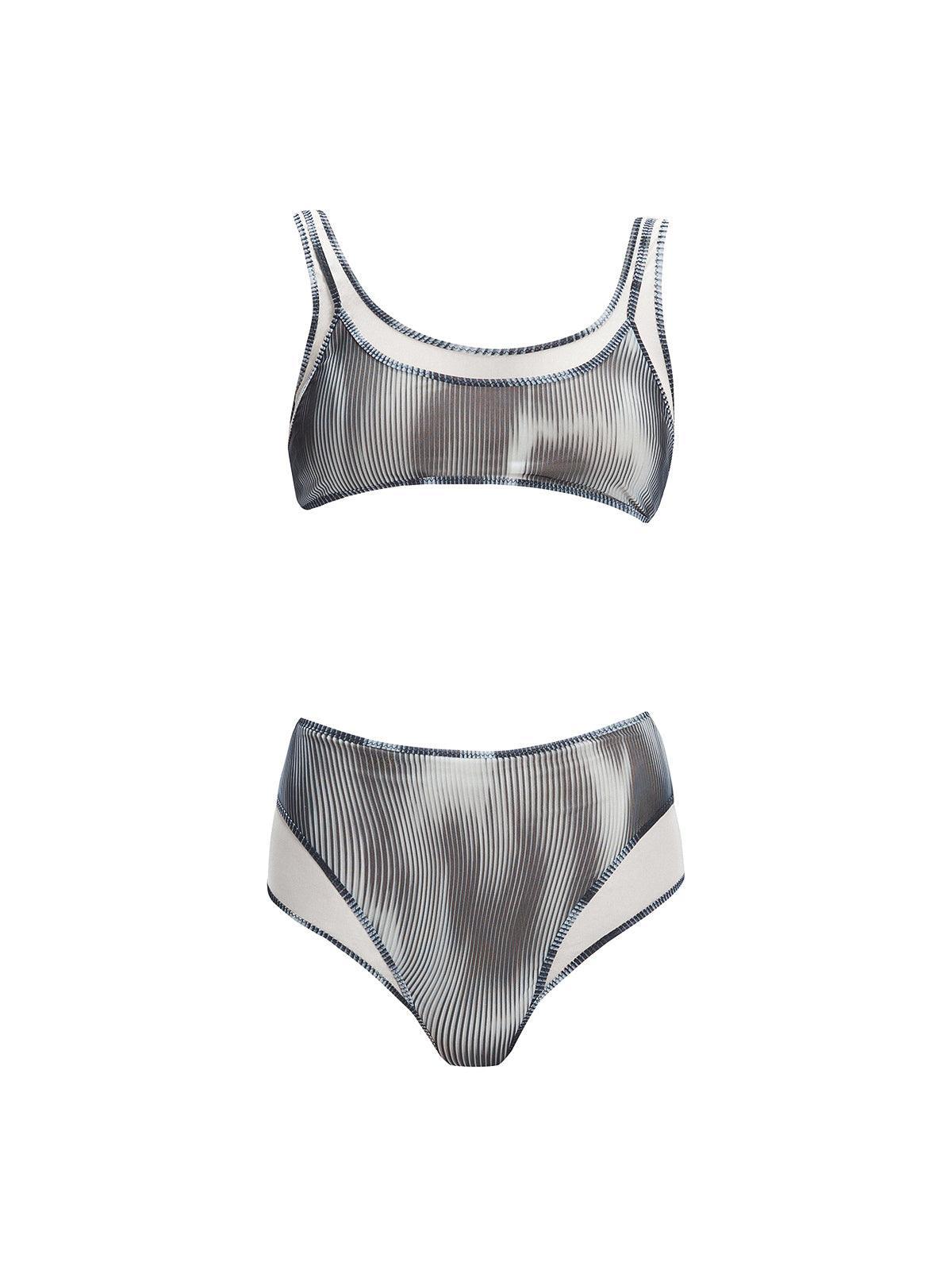 Rosalind Black Optical High Waist 3D Print Bikini Bottom | Moeva | Bikini Bottom | Each week unveils new pieces—luxury swimwear, fluid resort silhouettes, and elevated summer-to-evening essentials designed to carry you from coastal escapes to city nights.