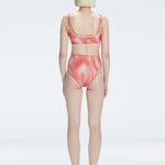 Rosalind Red Optical High Waist 3D Print Bikini Bottom | Moeva | Bikini Bottom | Each week unveils new pieces—luxury swimwear, fluid resort silhouettes, and elevated summer-to-evening essentials designed to carry you from coastal escapes to city nights.