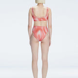 Rosalind Red Optical Scoop Neck High Waist 3D Print Bikini Sets | Moeva | Bikini Sets | Each week unveils new pieces—luxury swimwear, fluid resort silhouettes, and elevated summer-to-evening essentials designed to carry you from coastal escapes to city nights.