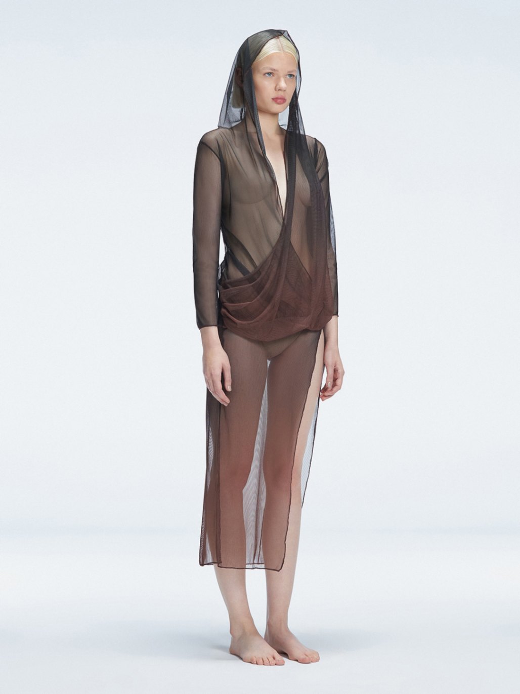 Caroline Hu - Rosie Black Optical Long Sleeve Maxi Dress | Moeva | Beachwear Dresses | Each week unveils new pieces—luxury swimwear, fluid resort silhouettes, and elevated summer-to-evening essentials designed to carry you from coastal escapes to city nights.