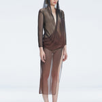 Caroline Hu - Rosie Black Optical Long Sleeve Maxi Dress | Moeva | Dress | Each week unveils new pieces—luxury swimwear, fluid resort silhouettes, and elevated summer-to-evening essentials designed to carry you from coastal escapes to city nights.