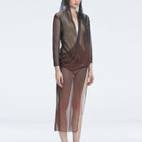 Caroline Hu - Rosie Black Optical Long Sleeve Maxi Dress | Moeva | Beachwear Dresses | Each week unveils new pieces—luxury swimwear, fluid resort silhouettes, and elevated summer-to-evening essentials designed to carry you from coastal escapes to city nights.