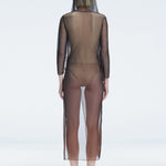 Caroline Hu - Rosie Black Optical Long Sleeve Maxi Dress | Moeva | Dress | Each week unveils new pieces—luxury swimwear, fluid resort silhouettes, and elevated summer-to-evening essentials designed to carry you from coastal escapes to city nights.