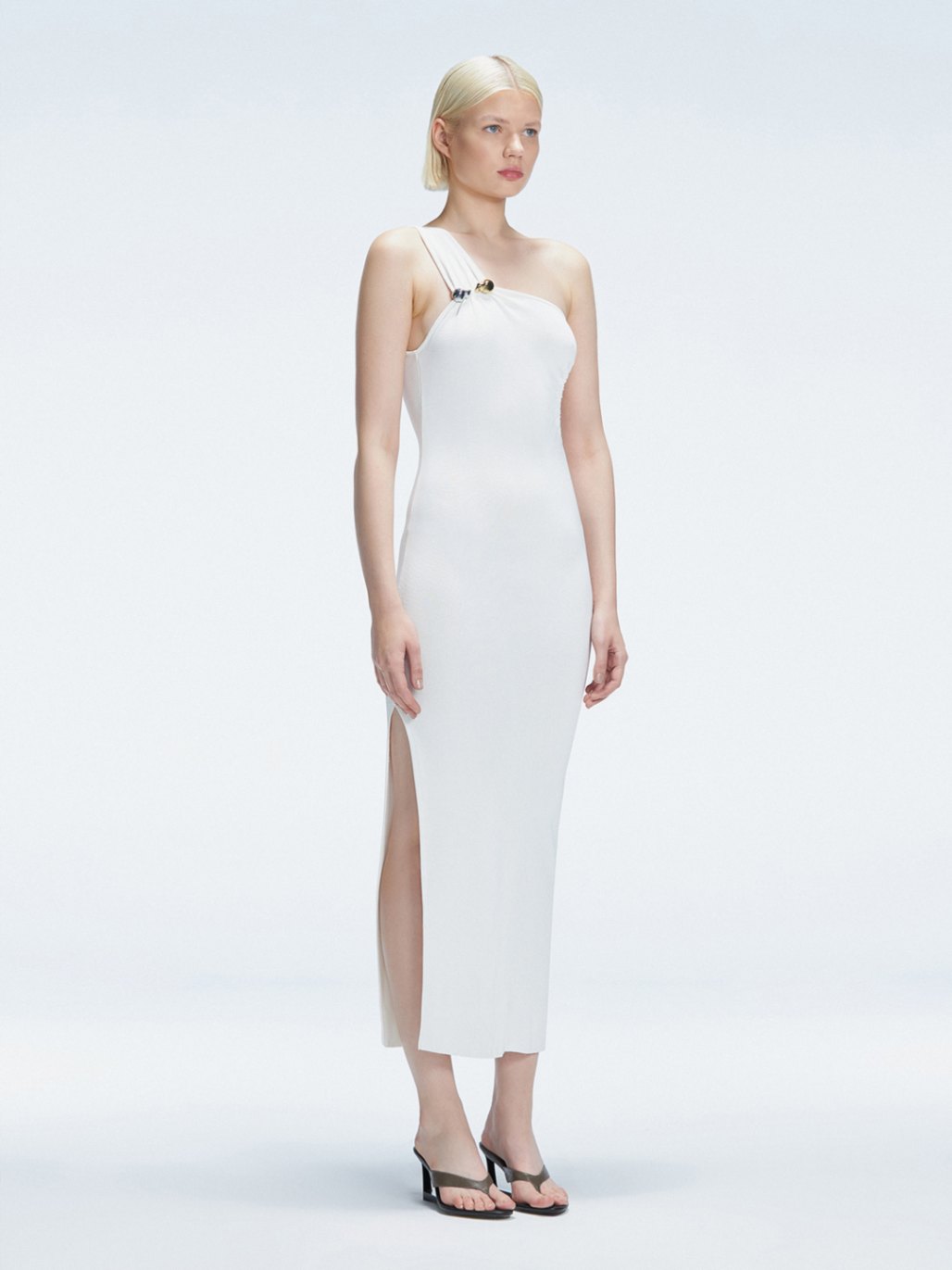 Halle White Cut Out Knit Maxi Dress | Moeva | Dress | Each week unveils new pieces—luxury swimwear, fluid resort silhouettes, and elevated summer-to-evening essentials designed to carry you from coastal escapes to city nights.