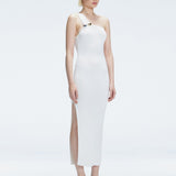Halle White Cut Out Knit Maxi Dress | Moeva | Dress | Each week unveils new pieces—luxury swimwear, fluid resort silhouettes, and elevated summer-to-evening essentials designed to carry you from coastal escapes to city nights.