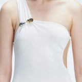 Halle White Cut Out Knit Maxi Dress | Moeva | Dress | Each week unveils new pieces—luxury swimwear, fluid resort silhouettes, and elevated summer-to-evening essentials designed to carry you from coastal escapes to city nights.