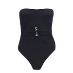 Ursula Black Bandeau Swimsuit | Moeva | Swimsuit | Each week unveils new pieces—luxury swimwear, fluid resort silhouettes, and elevated summer-to-evening essentials designed to carry you from coastal escapes to city nights.