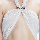 Carolina White Cut-Out Halter Swimdress | Moeva | One-Piece | Each week unveils new pieces—luxury swimwear, fluid resort silhouettes, and elevated summer-to-evening essentials designed to carry you from coastal escapes to city nights.