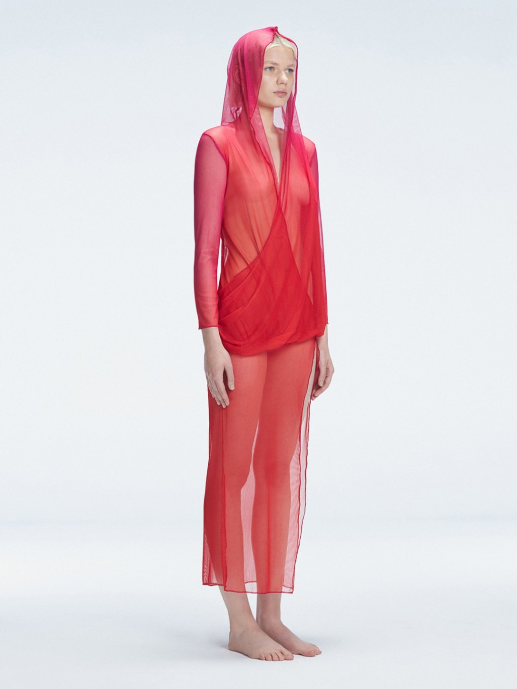 Rosie Red Optical Long Sleeve Maxi Dress | Moeva | Beachwear Dresses | Each week unveils new pieces—luxury swimwear, fluid resort silhouettes, and elevated summer-to-evening essentials designed to carry you from coastal escapes to city nights.
