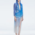 Elif Şahin - Eva Blue Bikini Set And Rosie Blue Optical Long Sleeve Maxi Dress | Moeva | Set | Each week unveils new pieces—luxury swimwear, fluid resort silhouettes, and elevated summer-to-evening essentials designed to carry you from coastal escapes to city nights.