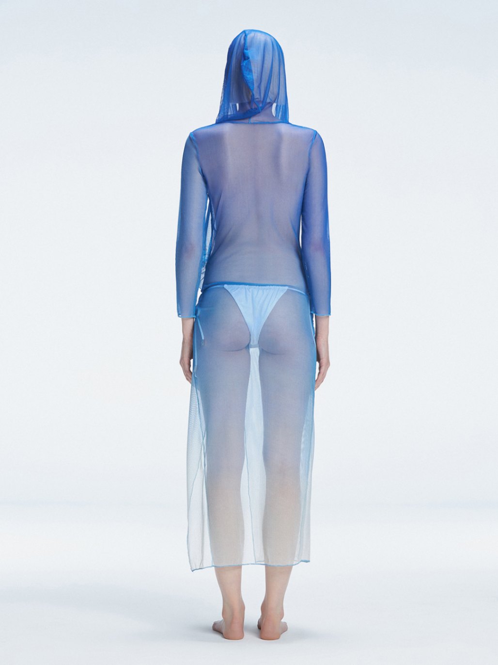 Elif Şahin - Eva Blue Bikini Set And Rosie Blue Optical Long Sleeve Maxi Dress | Moeva | Beachwear Dresses | Each week unveils new pieces—luxury swimwear, fluid resort silhouettes, and elevated summer-to-evening essentials designed to carry you from coastal escapes to city nights.