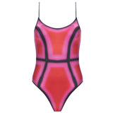 Seraphina Pink Optical Scoop Neck Swimsuit | Moeva | One-Piece | Each week unveils new pieces—luxury swimwear, fluid resort silhouettes, and elevated summer-to-evening essentials designed to carry you from coastal escapes to city nights.