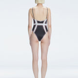 Seraphina Black Optical Scoop Neck Swimsuit | Moeva | One-Piece | Each week unveils new pieces—luxury swimwear, fluid resort silhouettes, and elevated summer-to-evening essentials designed to carry you from coastal escapes to city nights.
