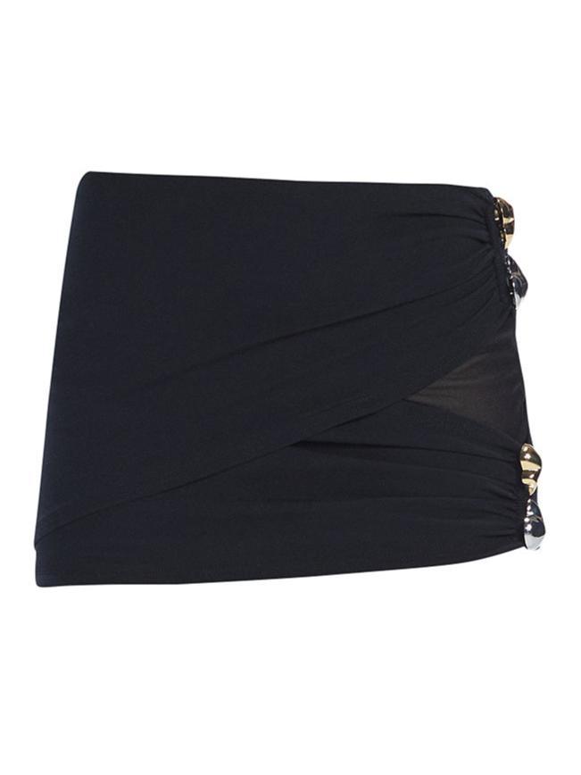 Siena Black Mesh Detail Mini Skirt | Moeva | Beachwear Skirts | Each week unveils new pieces—luxury swimwear, fluid resort silhouettes, and elevated summer-to-evening essentials designed to carry you from coastal escapes to city nights.
