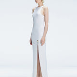 Louisa White Halter Knit Maxi Dress with Slit Detail | Moeva | Dress | Each week unveils new pieces—luxury swimwear, fluid resort silhouettes, and elevated summer-to-evening essentials designed to carry you from coastal escapes to city nights.
