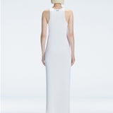 Louisa White Halter Knit Maxi Dress with Slit Detail | Moeva | Dress | Each week unveils new pieces—luxury swimwear, fluid resort silhouettes, and elevated summer-to-evening essentials designed to carry you from coastal escapes to city nights.