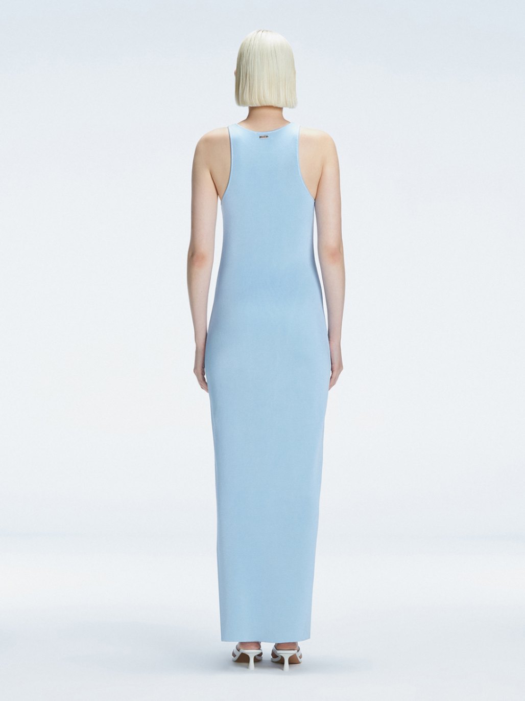Elvira Jain - Louisa Halter Neck Blue Maxi Dress with Slit Detail | Moeva | Dress | Each week unveils new pieces—luxury swimwear, fluid resort silhouettes, and elevated summer-to-evening essentials designed to carry you from coastal escapes to city nights.