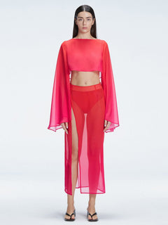 Tabitha Red Optical Maxi Skirt | Moeva | Skirt | Each week unveils new pieces—luxury swimwear, fluid resort silhouettes, and elevated summer-to-evening essentials designed to carry you from coastal escapes to city nights.