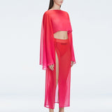 Samantha Long Sleeve Crop Top and Tabitha Maxi Skirt Red Optical Set | Moeva | | Each week unveils new pieces—luxury swimwear, fluid resort silhouettes, and elevated summer-to-evening essentials designed to carry you from coastal escapes to city nights.