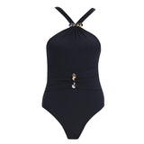 Lyra Black Halter Swimsuit | Moeva | One-Piece | Each week unveils new pieces—luxury swimwear, fluid resort silhouettes, and elevated summer-to-evening essentials designed to carry you from coastal escapes to city nights.