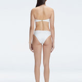 Ilana White Bandeau Satin Bikini Top | Moeva | Bikini Top | Each week unveils new pieces—luxury swimwear, fluid resort silhouettes, and elevated summer-to-evening essentials designed to carry you from coastal escapes to city nights.