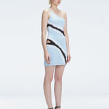Agatha Blue Knit One Shoulder Mini Dress | Moeva | Dress | Each week unveils new pieces—luxury swimwear, fluid resort silhouettes, and elevated summer-to-evening essentials designed to carry you from coastal escapes to city nights.