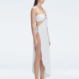 Rosa Crespo-Coraline White One Shoulder Asymetrical Maxi Dress | Moeva | Beachwear Dresses | Each week unveils new pieces—luxury swimwear, fluid resort silhouettes, and elevated summer-to-evening essentials designed to carry you from coastal escapes to city nights.
